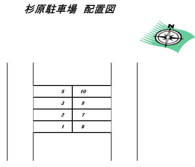 下一丁田杉原駐車場の駐車配置図