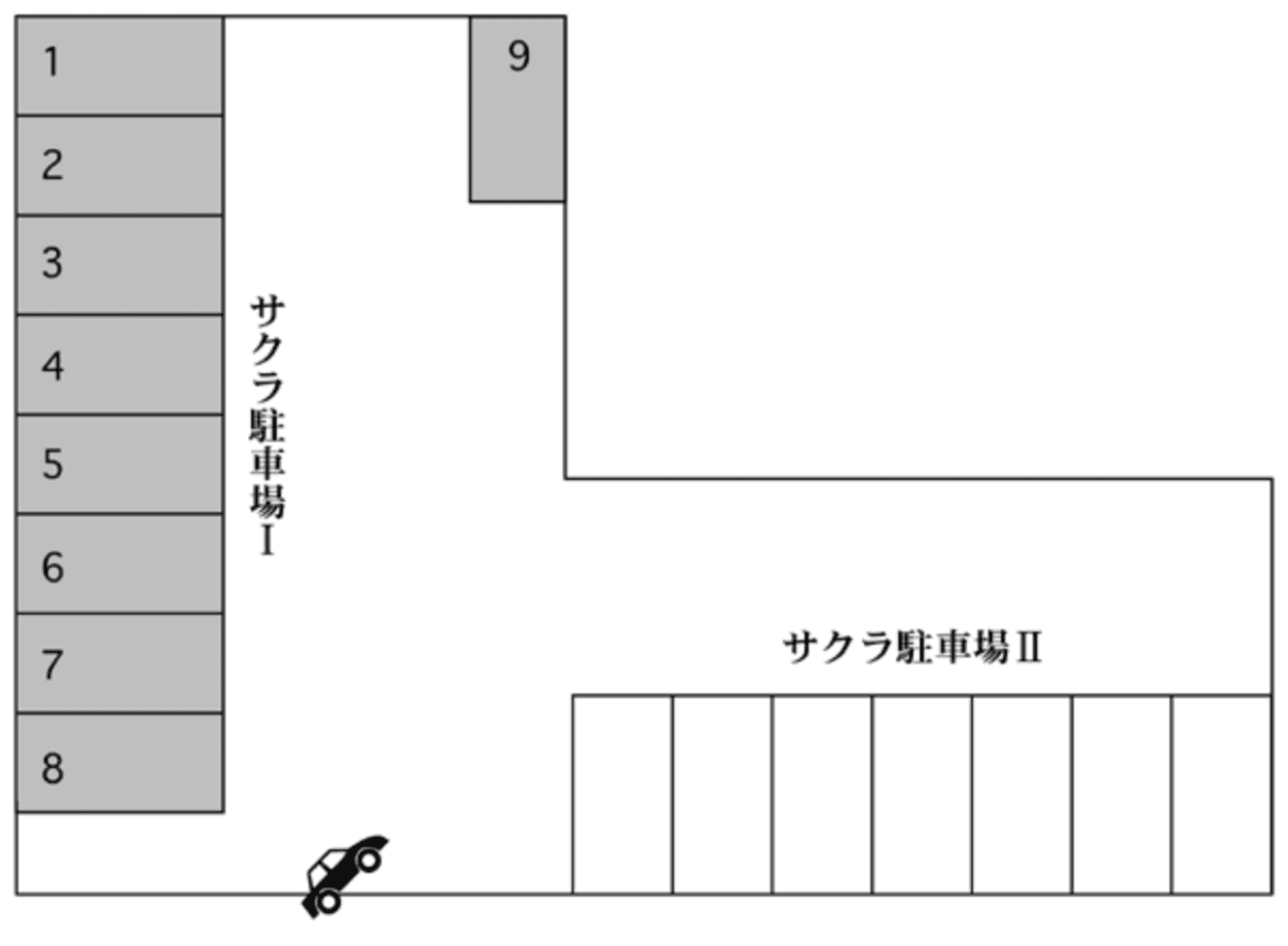 サクラ駐車場 Ｉの駐車配置図