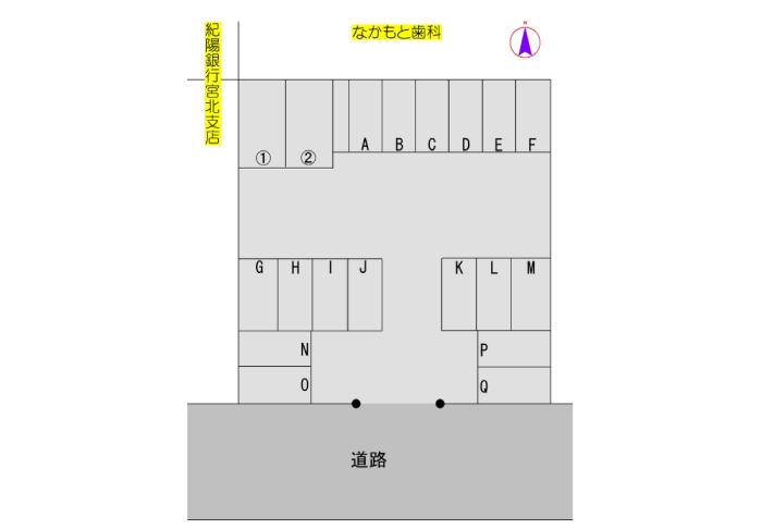 和歌山市黒田（Ｗ-126）の駐車配置図