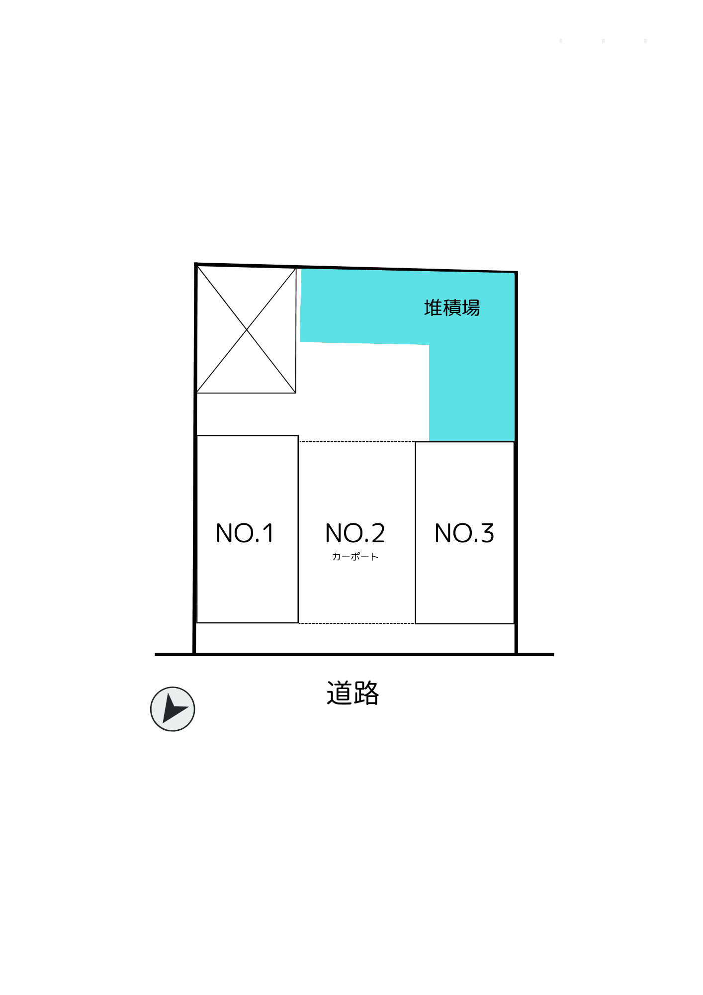 本通1丁目南ガレージの駐車配置図