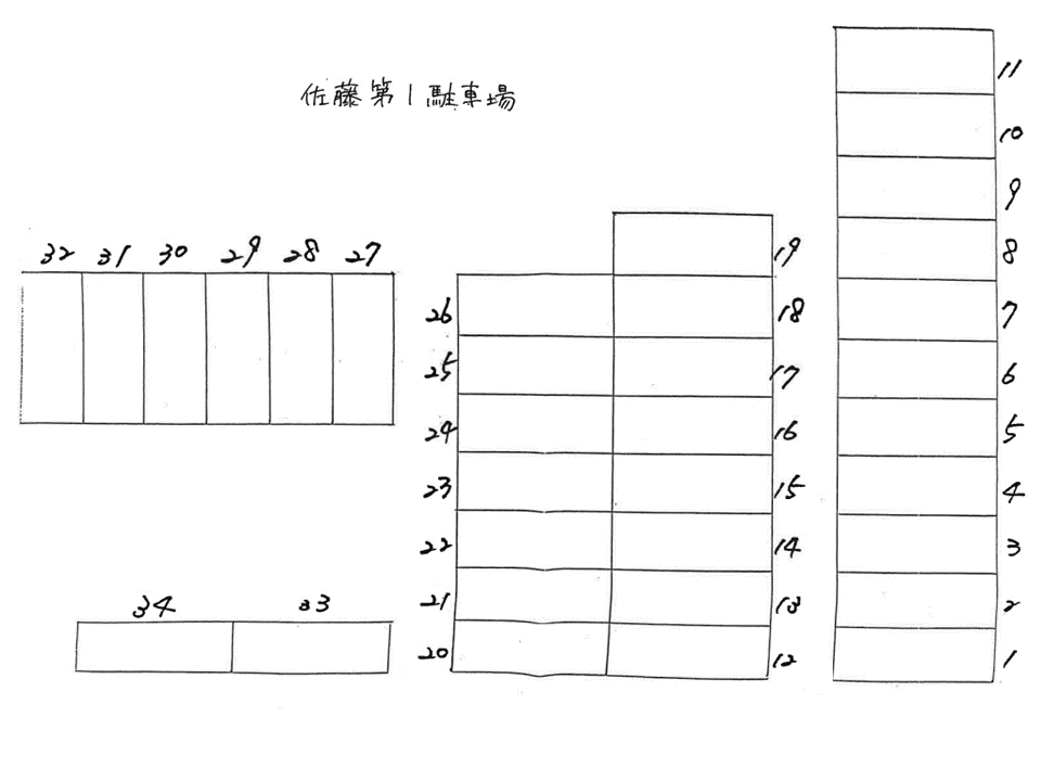 佐藤第1　駐車場の駐車配置図