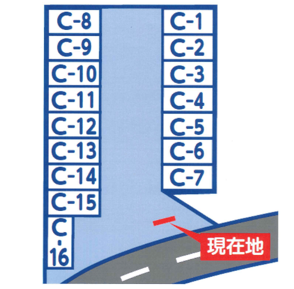 大桑原パーキングⅢの駐車配置図