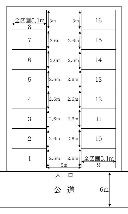 あいおい駐車場の駐車配置図