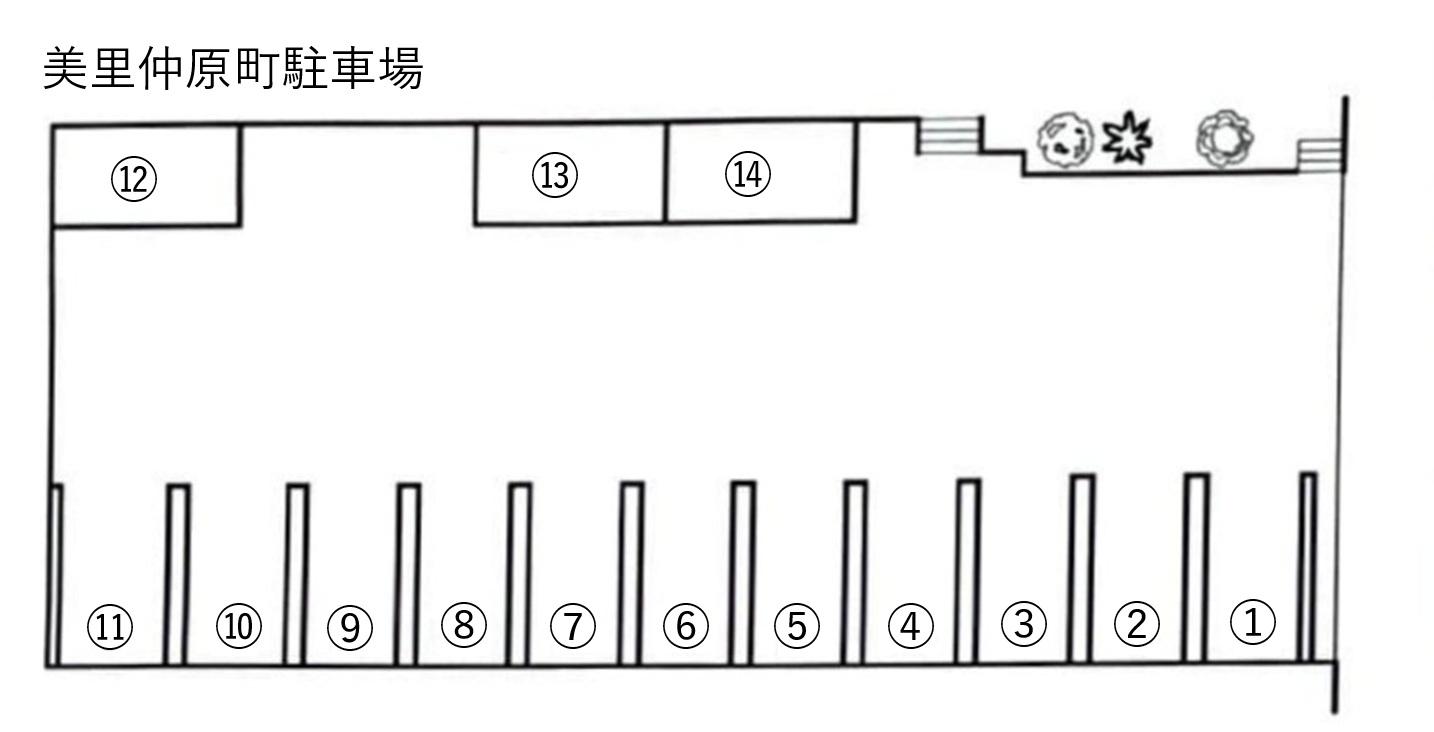 美里仲原町駐車場の駐車配置図