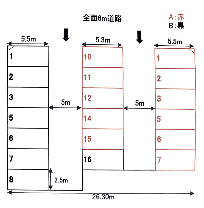 物見山第2駐車場Bの駐車配置図