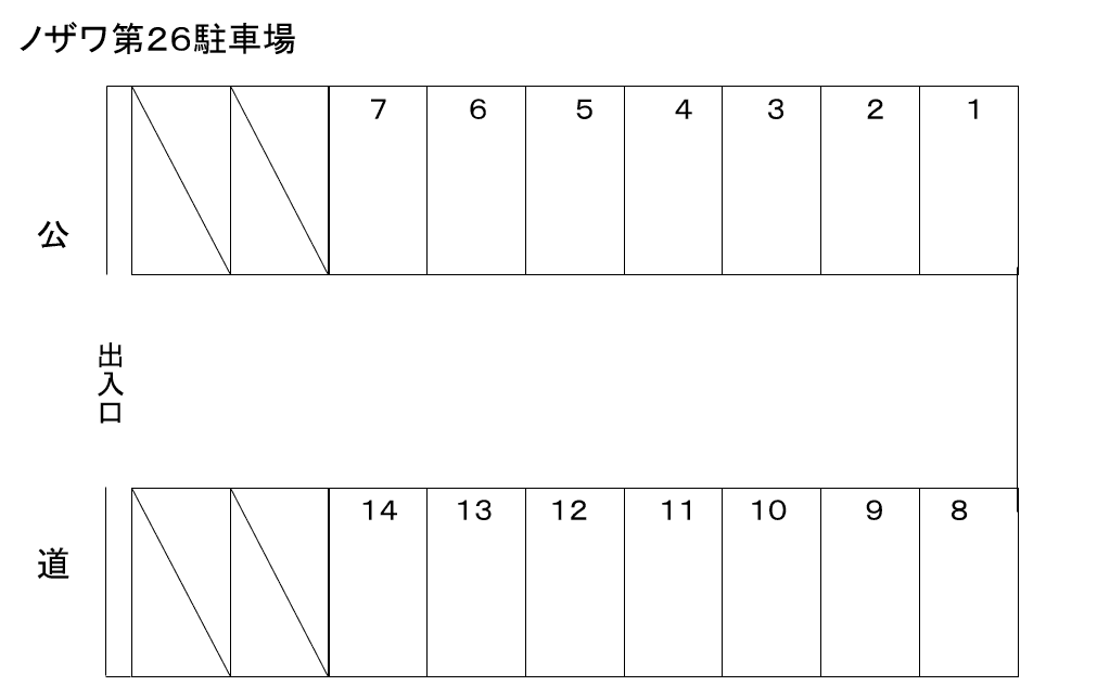 ノザワ第２６駐車場の駐車配置図