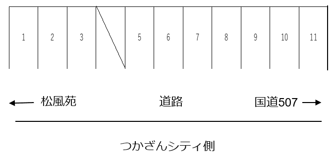 新垣氏契約駐車場(津嘉山1447-1）の駐車配置図