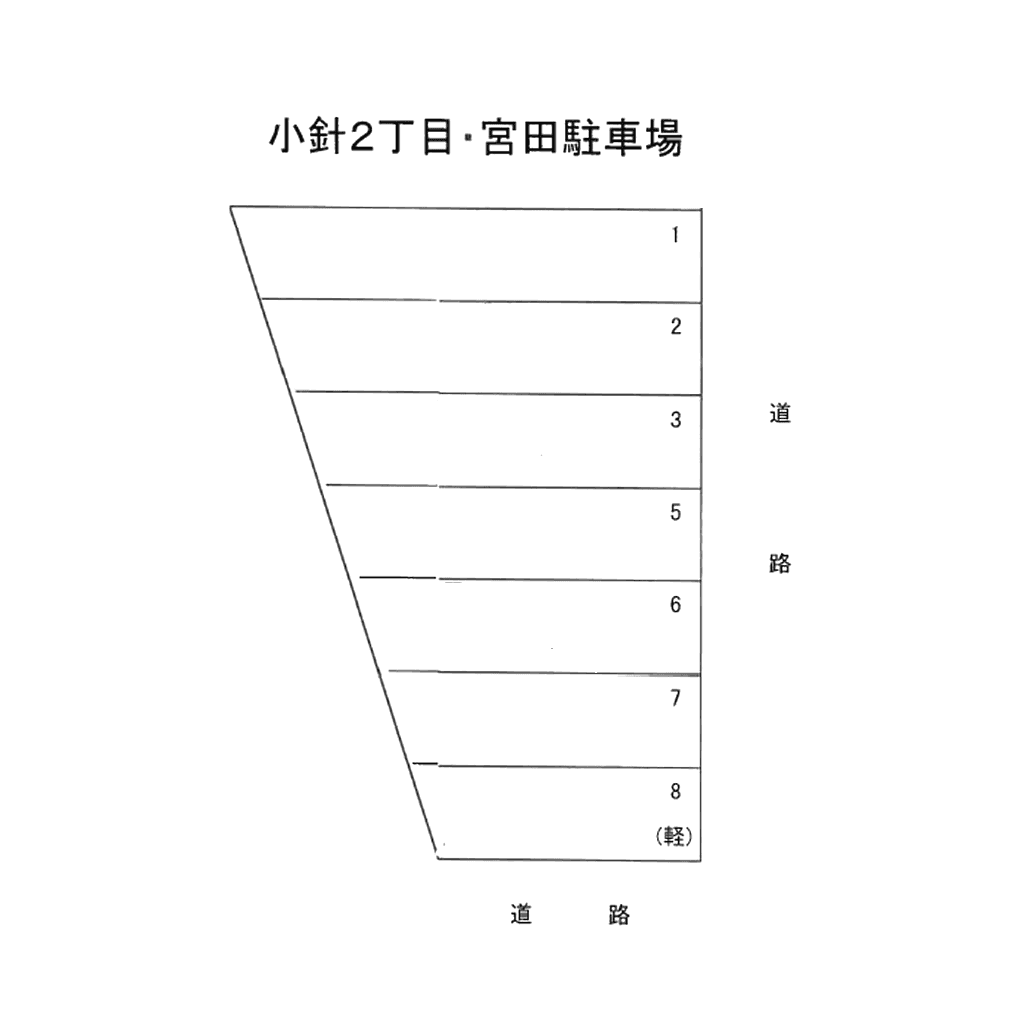 小針２丁目宮田駐車場の駐車配置図