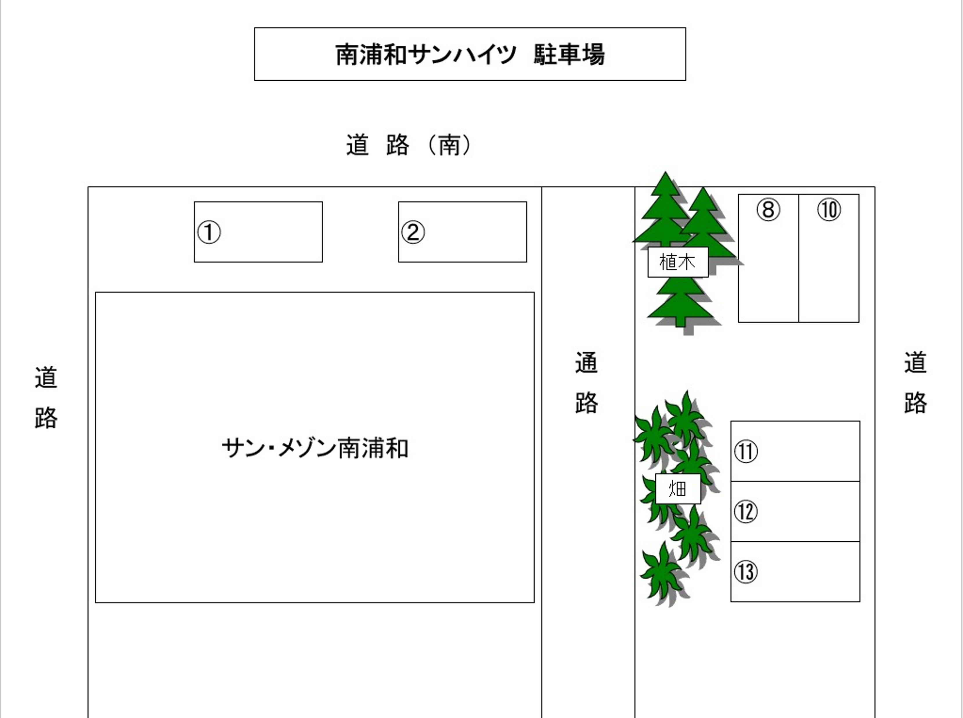 南浦和サンハイツ駐車場の駐車配置図