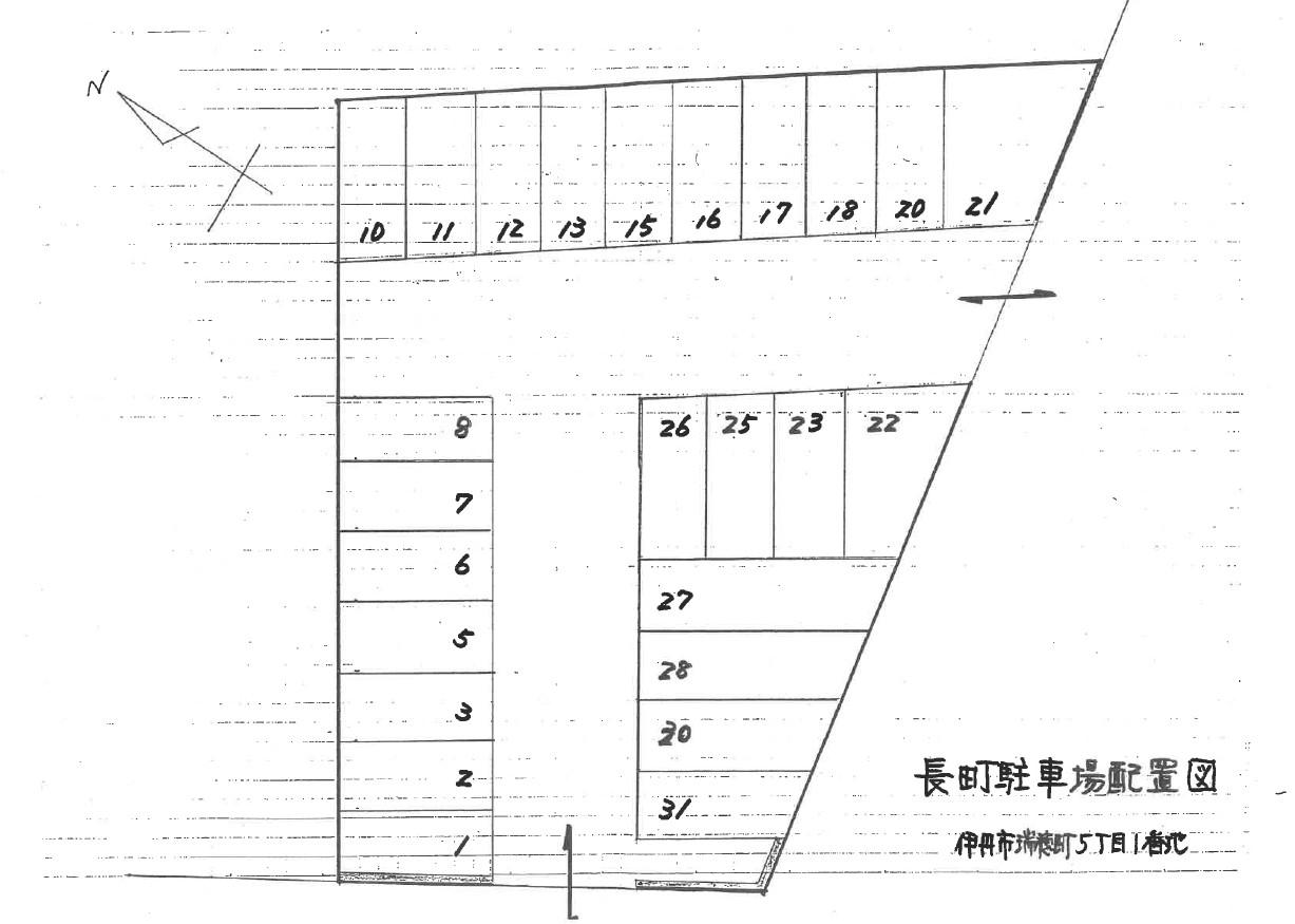 長町駐車場の駐車配置図