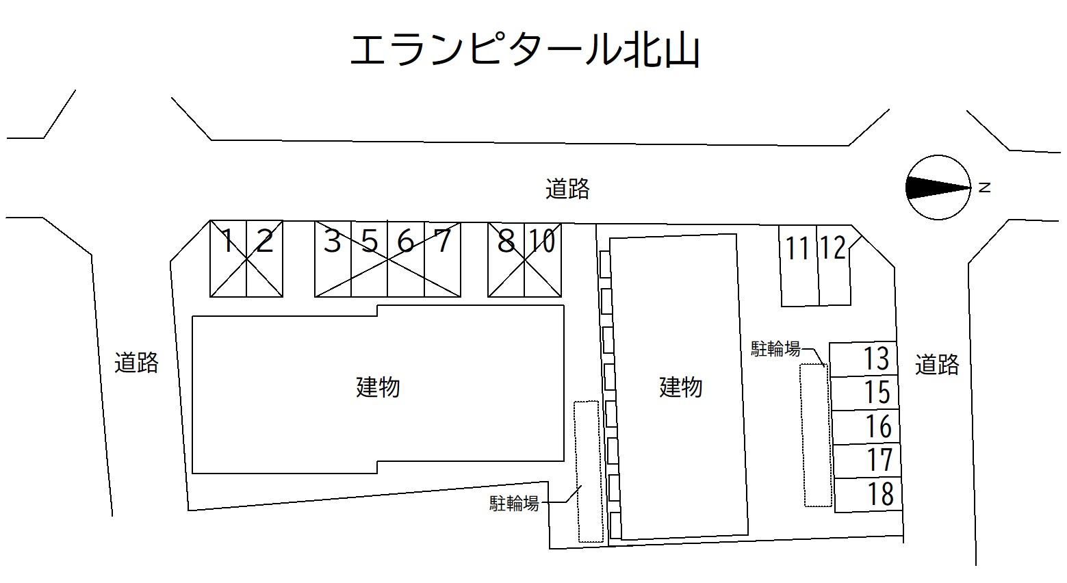 エランピタール北山の駐車配置図