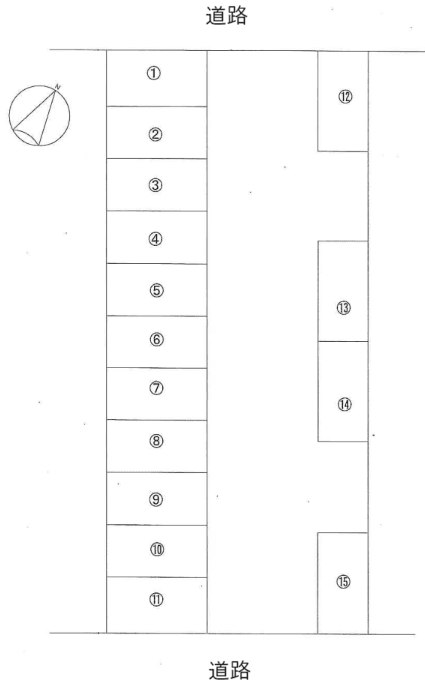 八坂北1丁目206の駐車配置図
