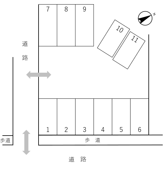 半田駐車場の駐車配置図
