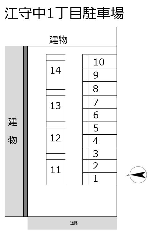 江守中1丁目駐車場の駐車配置図