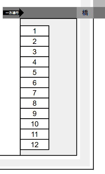 加茂川第２駐車場の駐車配置図