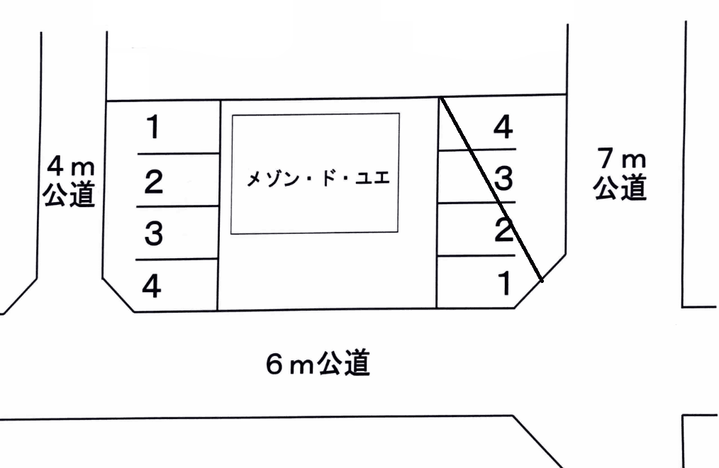高砂７−１６駐車場の駐車配置図