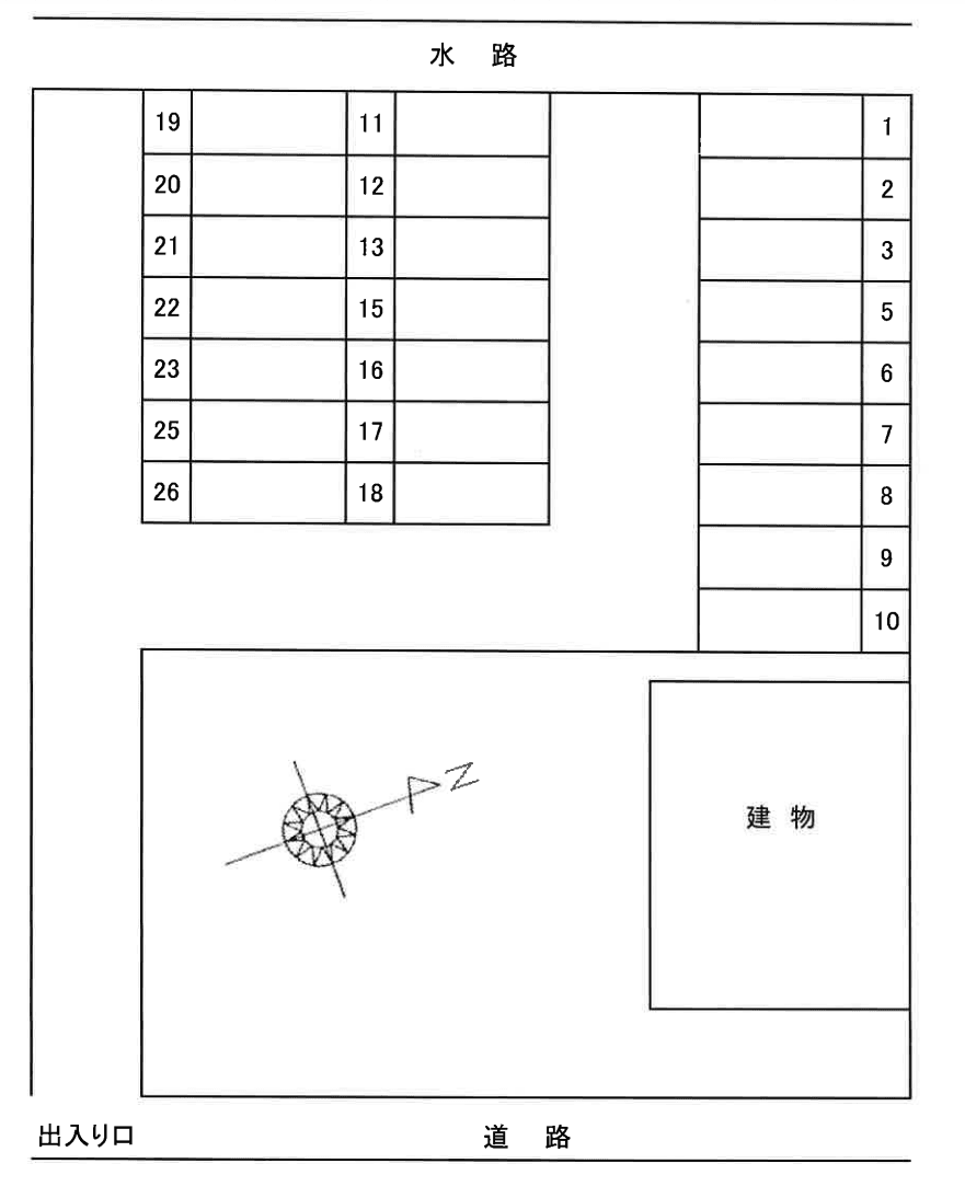 肥田パーキングの駐車配置図