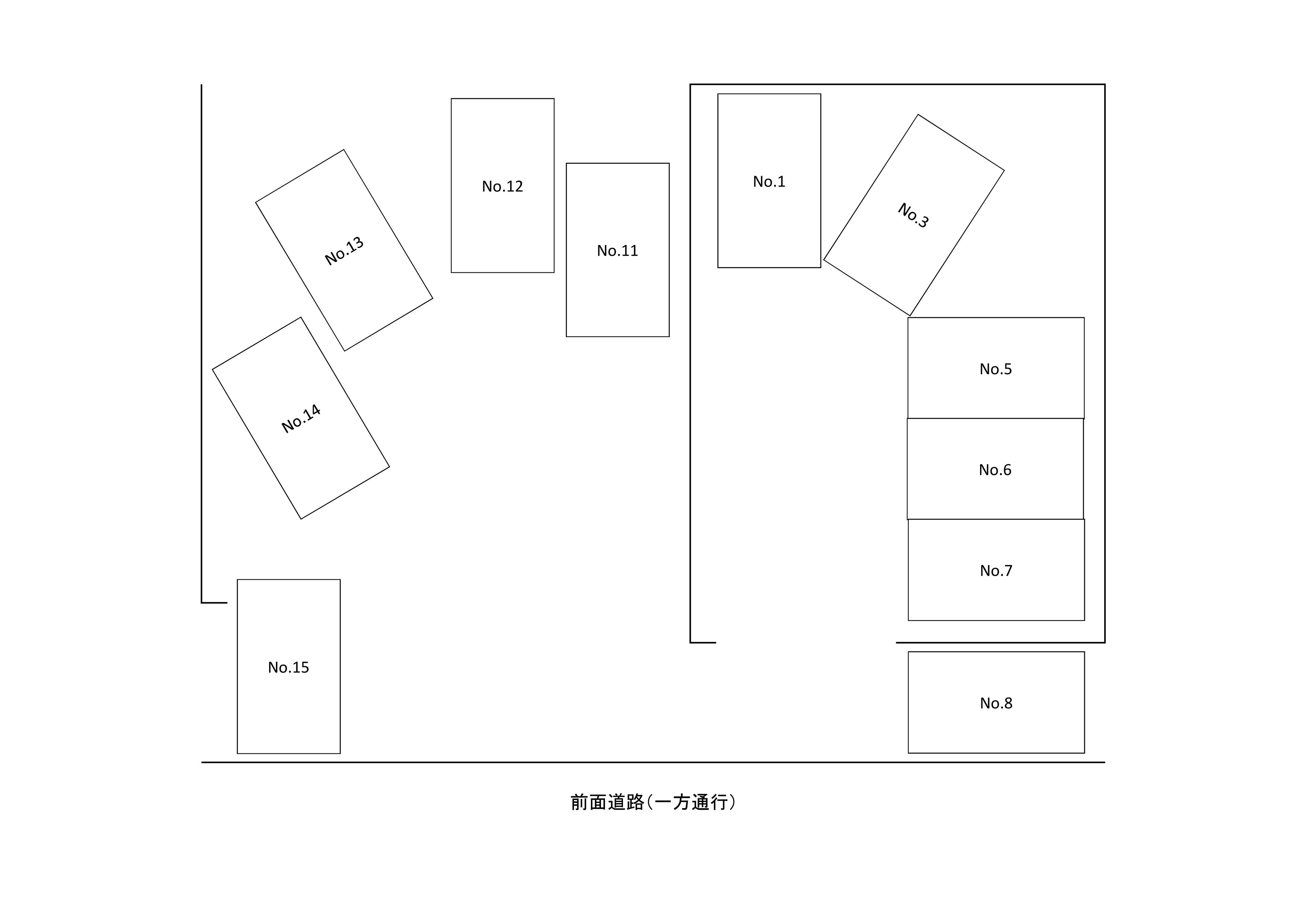 PD大長ガレージの駐車配置図