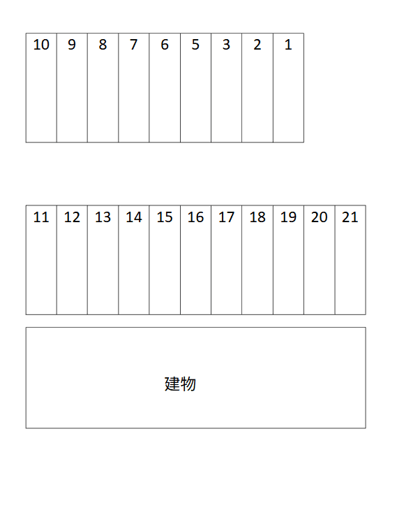 愛宕第四月極駐車場の駐車配置図