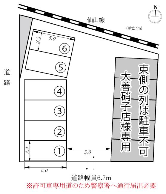 中江駐車場の駐車配置図