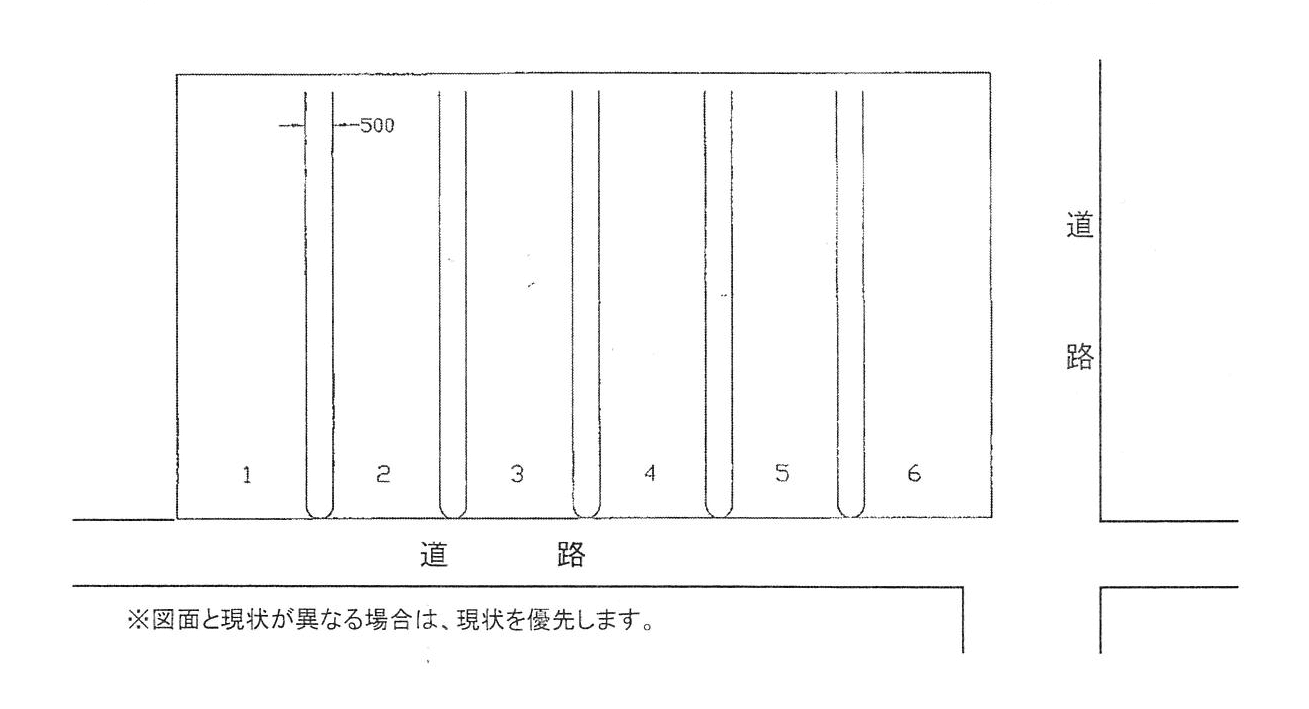 長土塀末松駐車場の駐車配置図