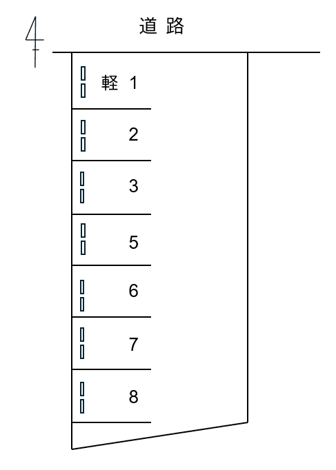 202中郷５丁目の駐車配置図
