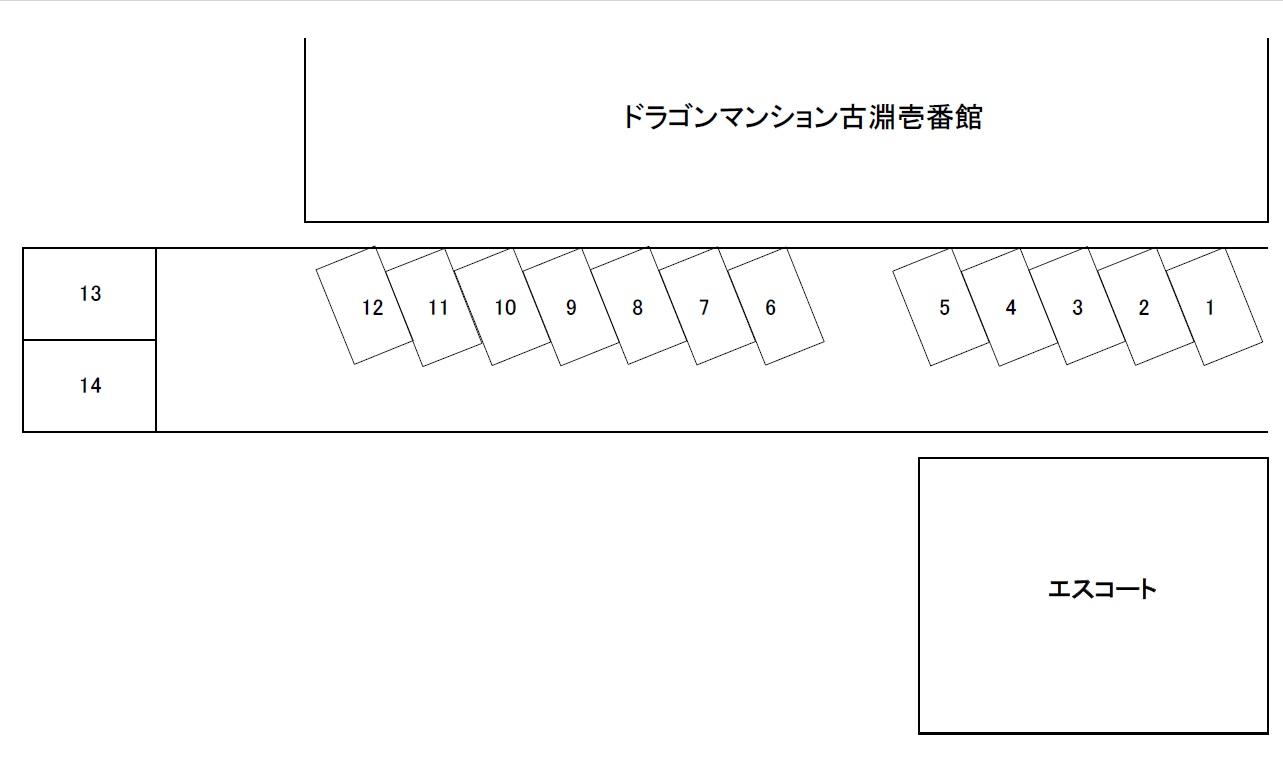 細谷パーキングの駐車配置図