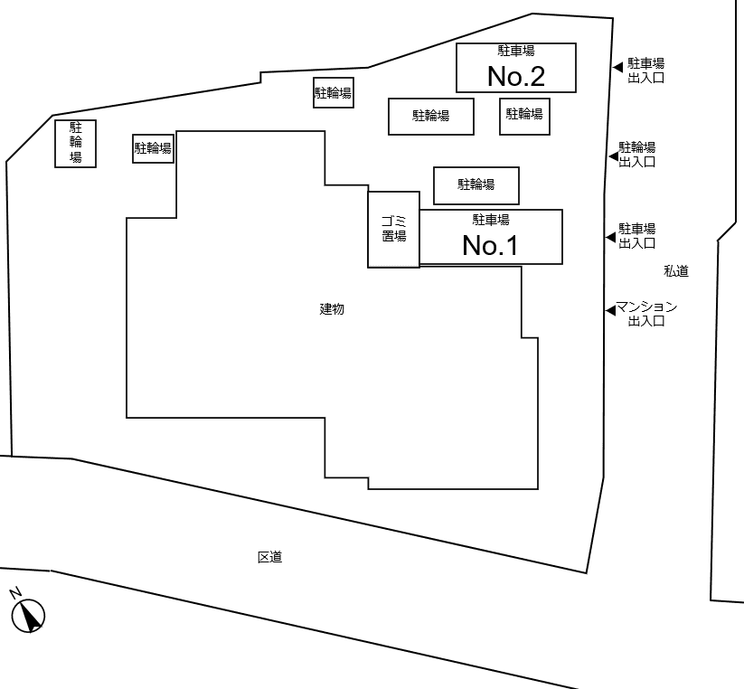 フュージョナル千住大橋の駐車配置図