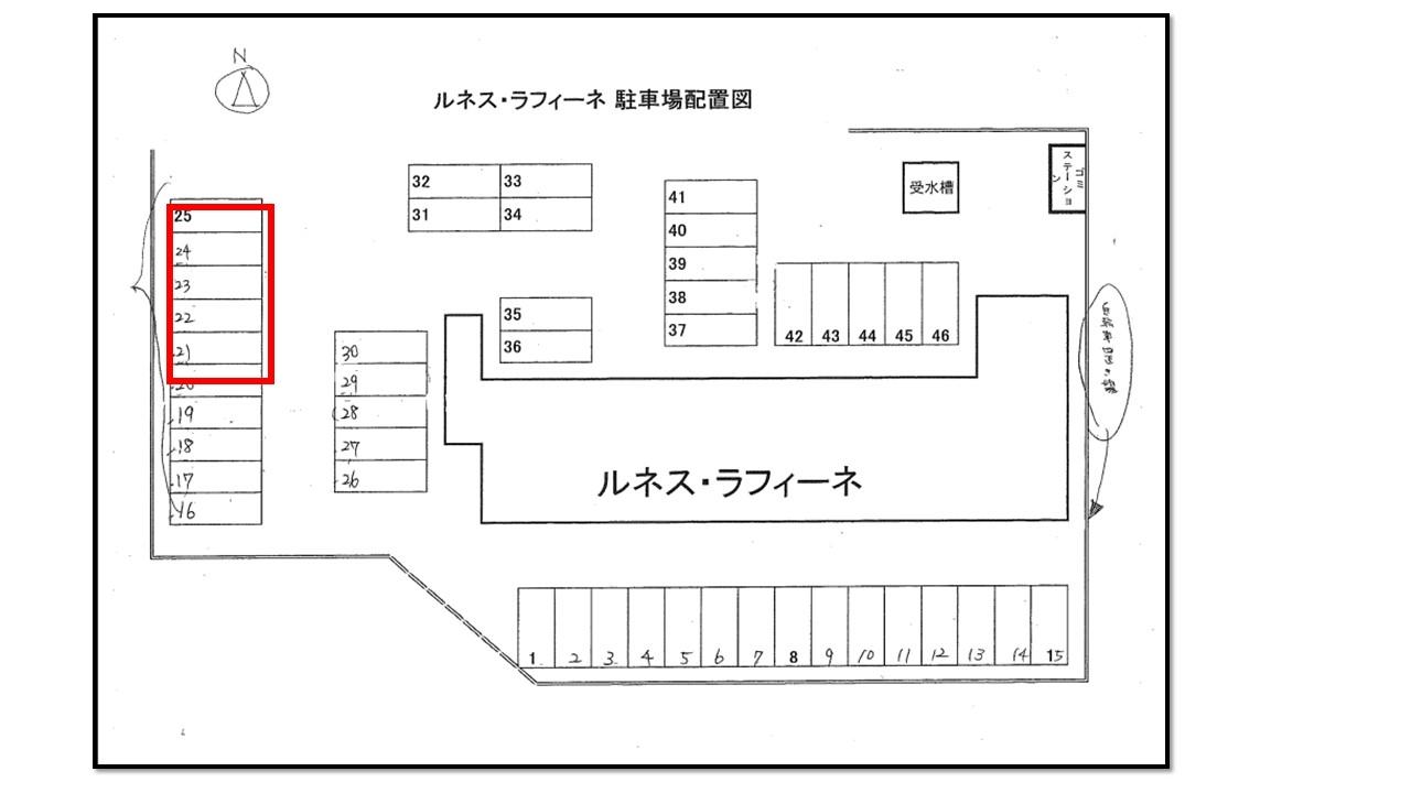ルネスラフィーネ駐車場の駐車配置図