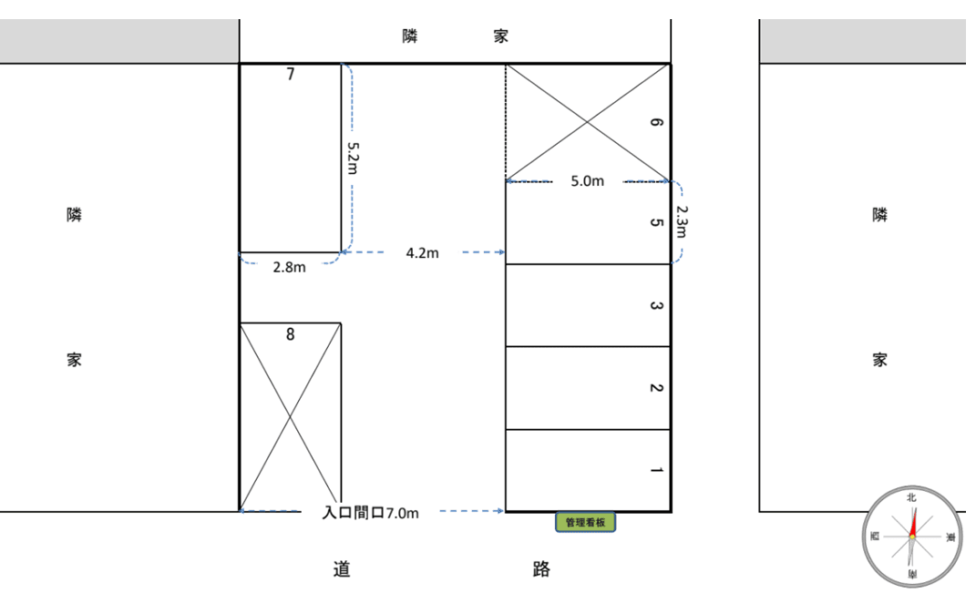 八清駐車場の駐車配置図