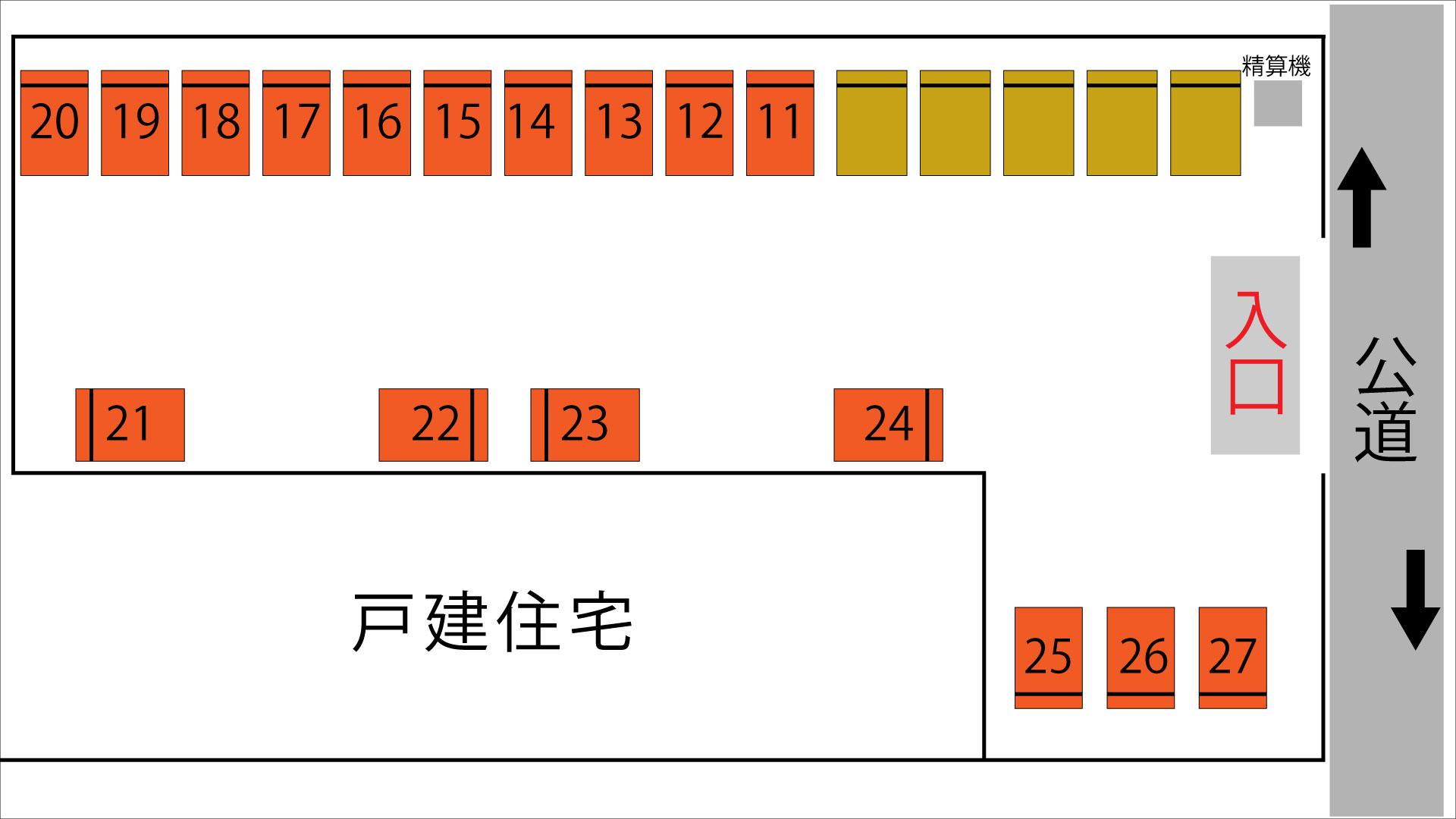 橋本台１丁目第二駐車場の駐車配置図