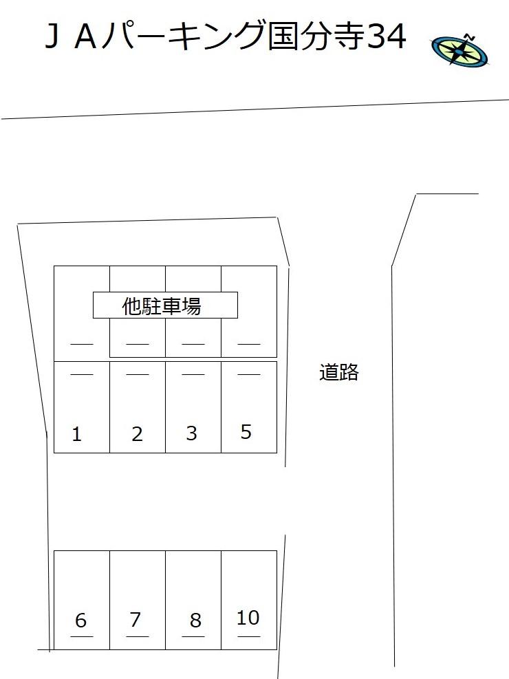 ＪＡパーキング国分寺34の駐車配置図