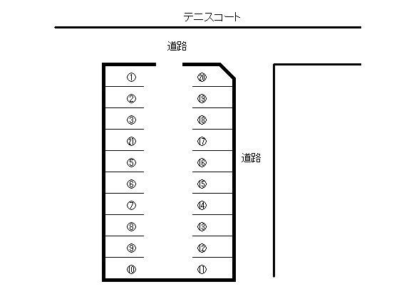 ｵｰﾄ･ｽｸｳｪｱｰ鴨池2丁目の駐車配置図