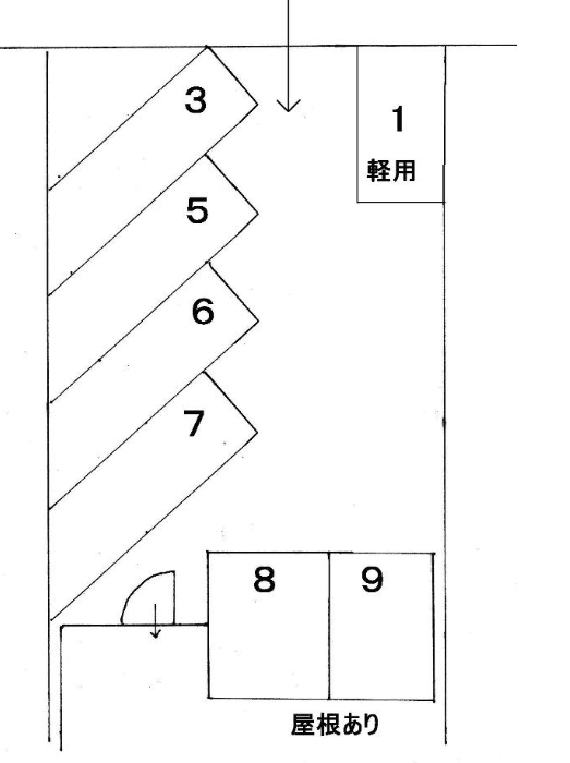 牧野ガレージの駐車配置図