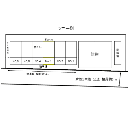 岡田４丁目駐車場の駐車配置図