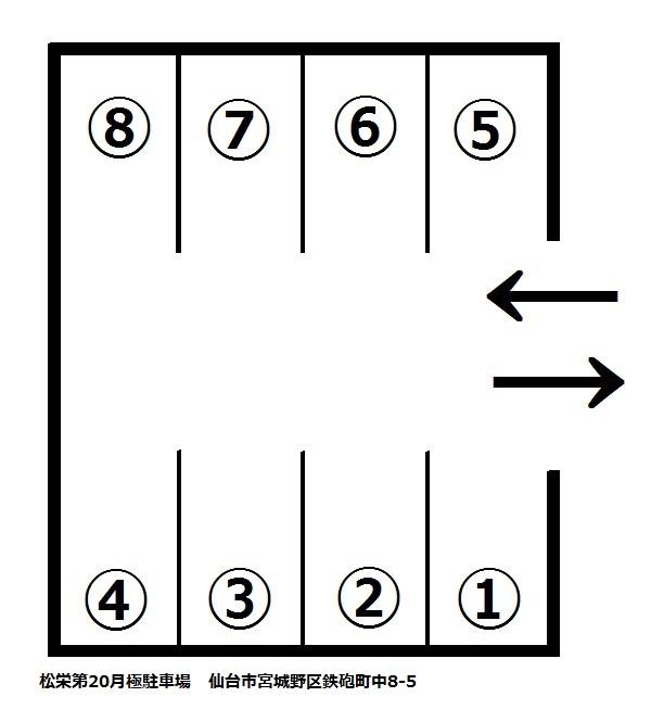 松栄第20月極駐車場の駐車配置図