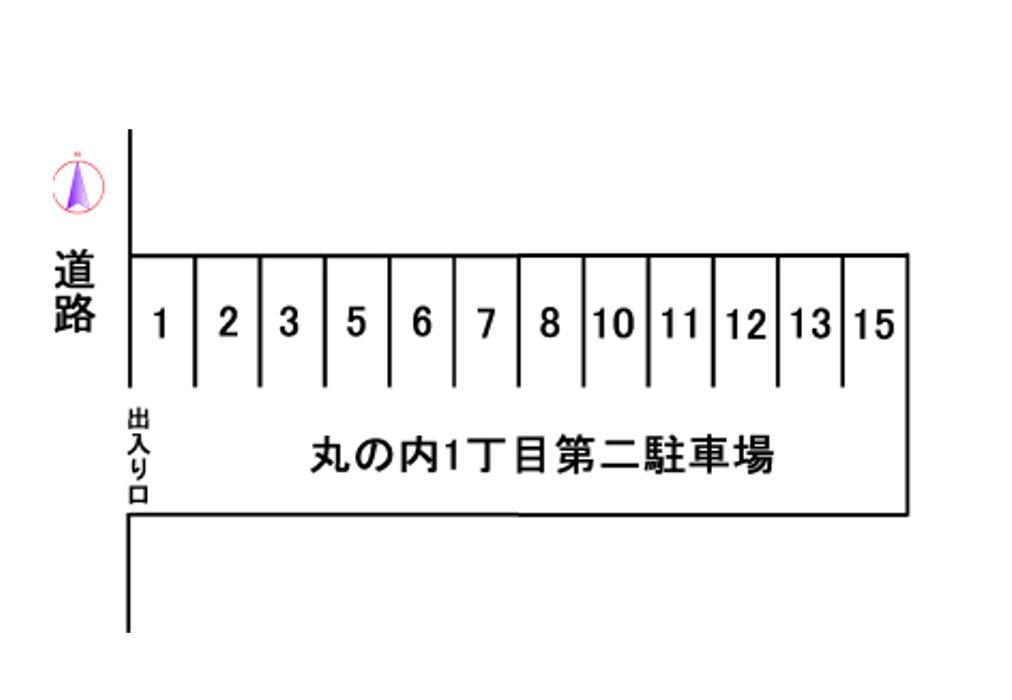 丸の内1丁目第2月極駐車場の駐車配置図
