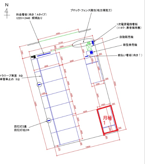 行田駅前第７の駐車配置図