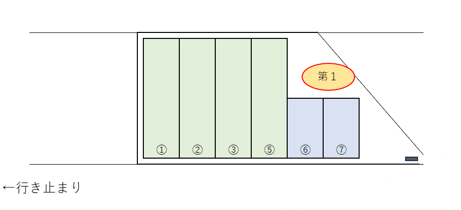 豊浦町第１駐車場の駐車配置図