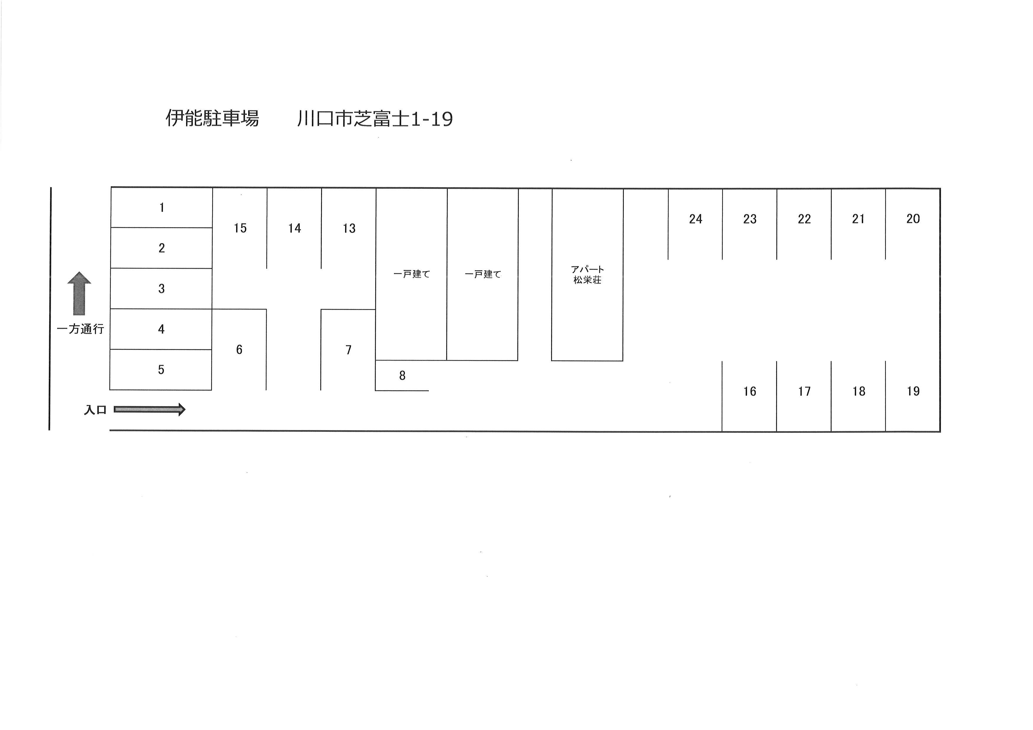 伊能駐車場の駐車配置図