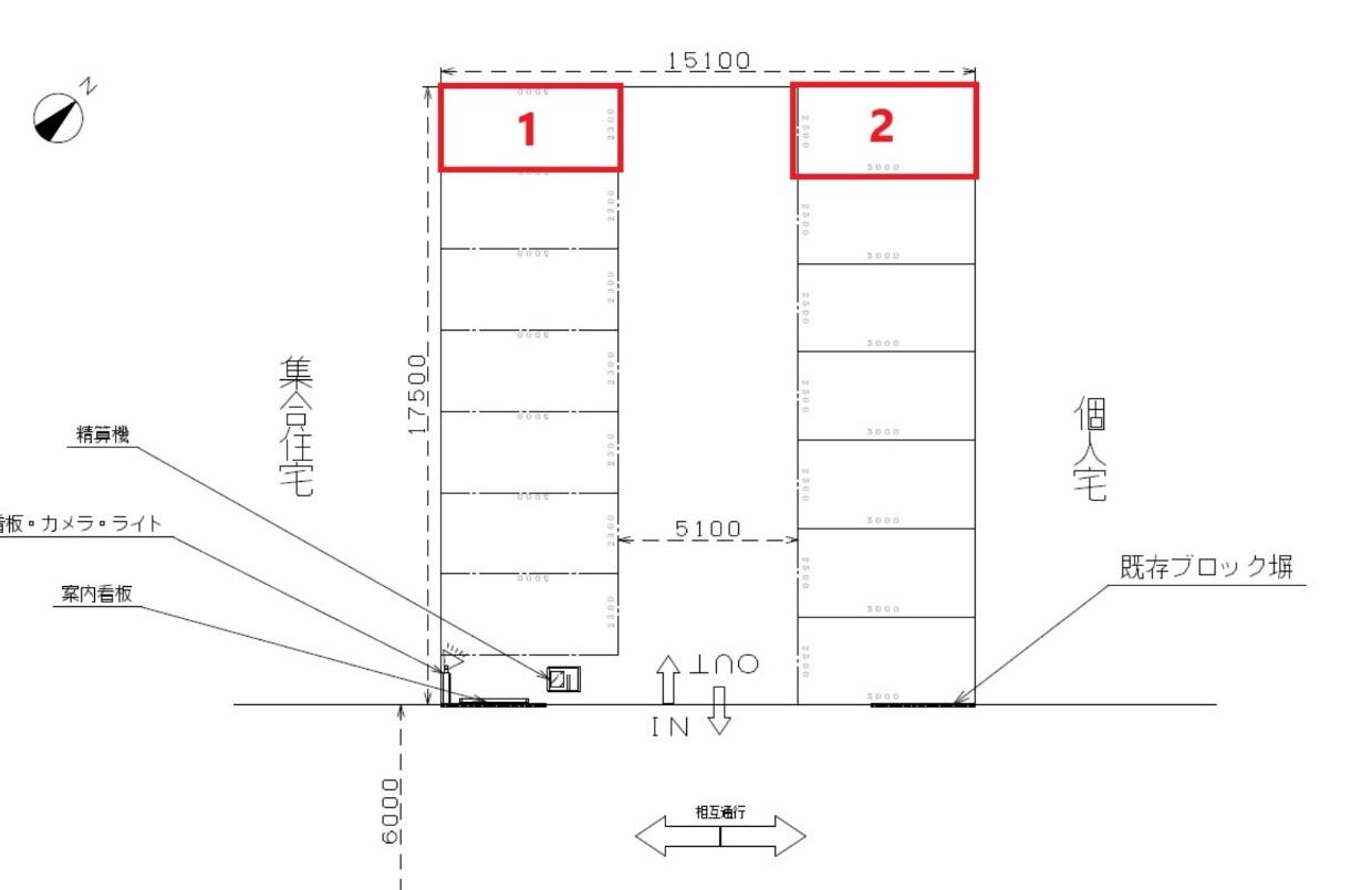 エコロパーク 西宮上大市第2の駐車配置図