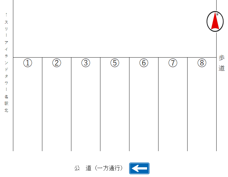 押切２丁目駐車場の駐車配置図