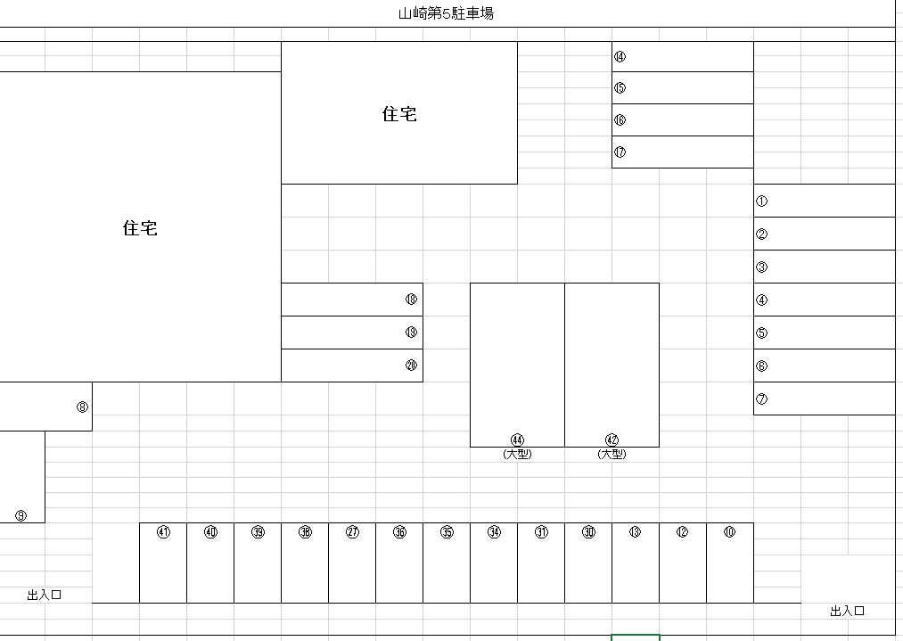 山崎第5駐車場の駐車配置図
