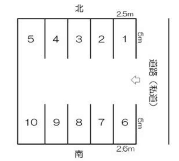 松原2丁目の駐車配置図