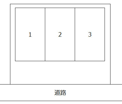 北新町西原駐車場の駐車配置図