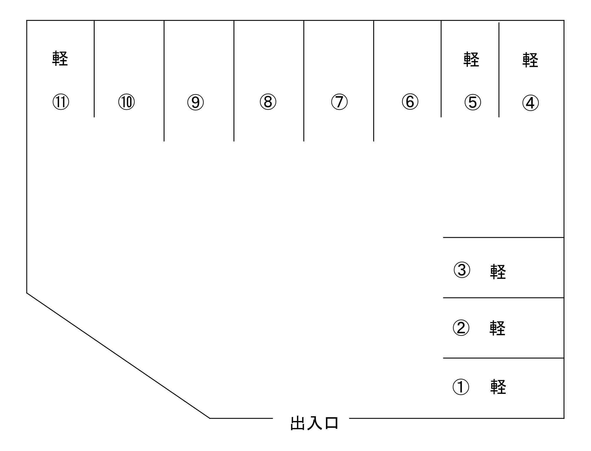 団地前駐車場の駐車配置図
