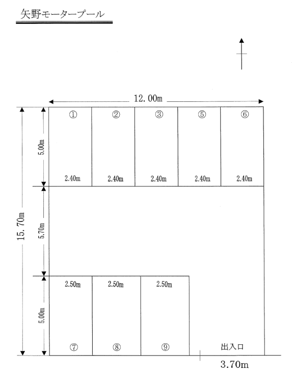 矢野 ﾓｰﾀｰﾌﾟｰﾙの駐車配置図