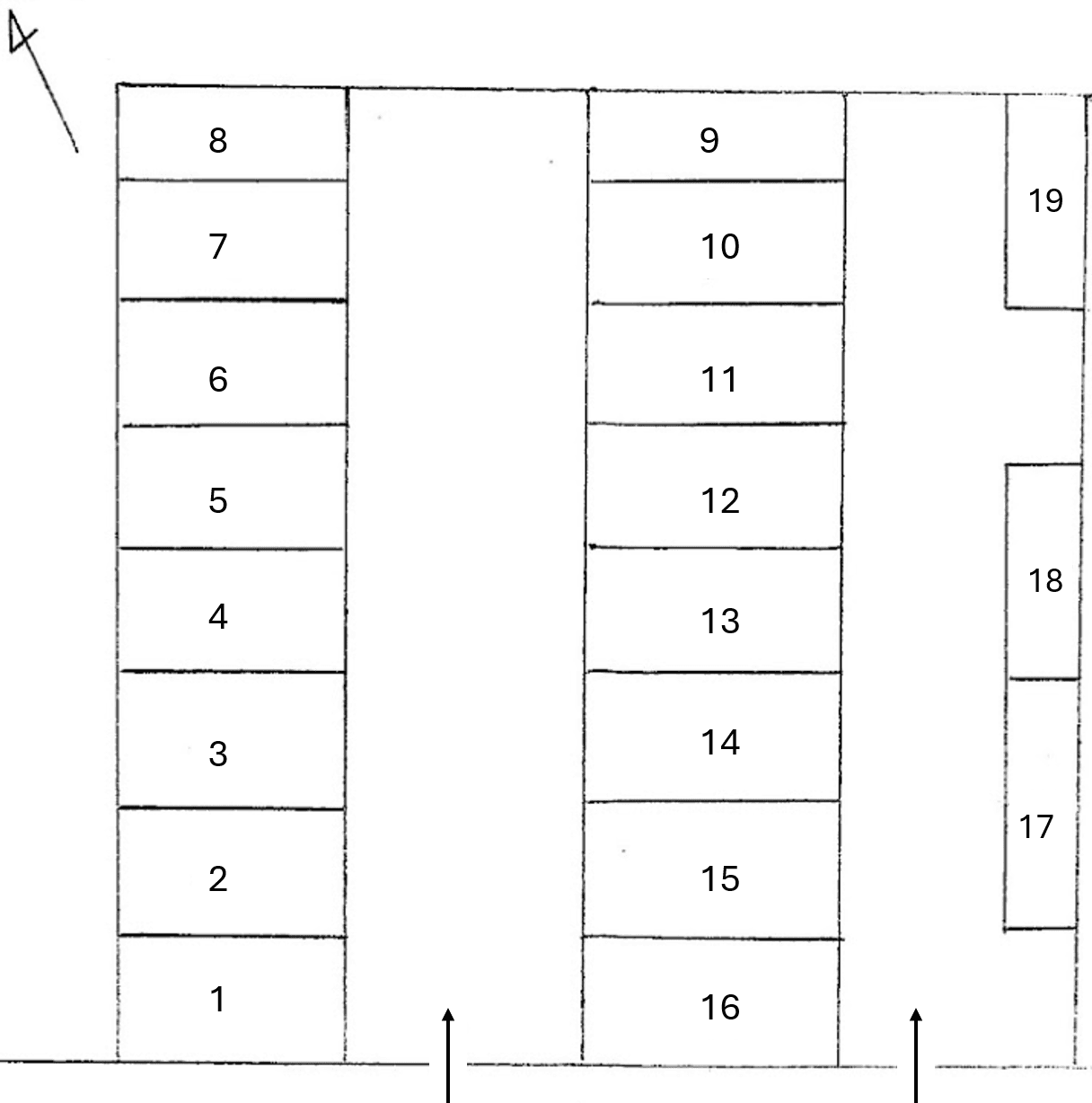 森本駐車場（野添城）の駐車配置図