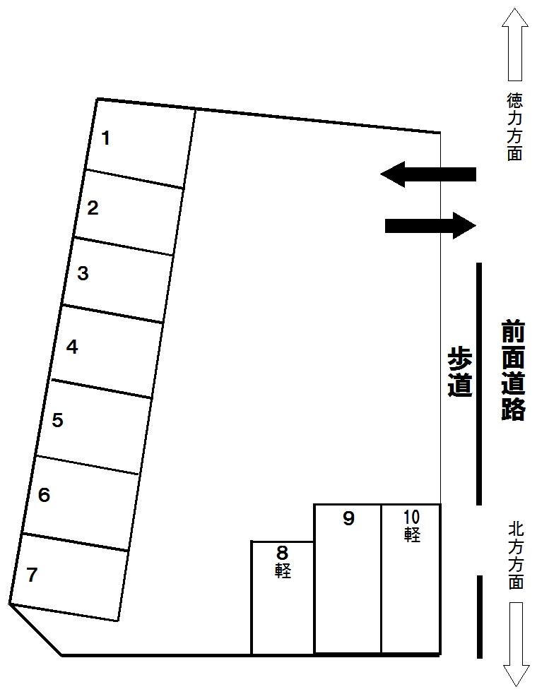 守恒交差点駐車場の駐車配置図
