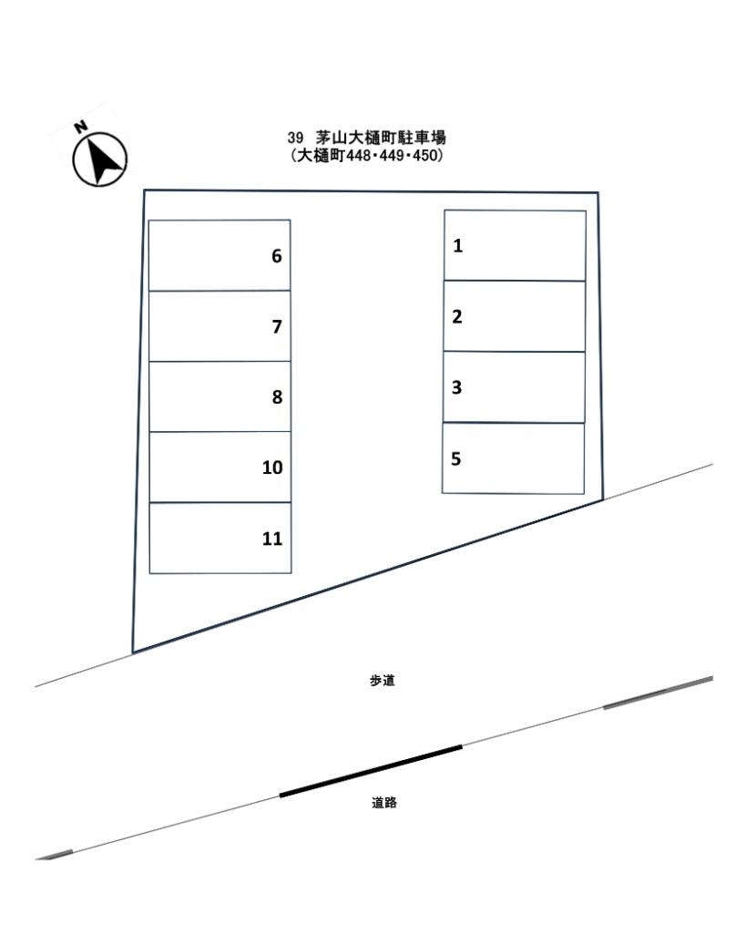 茅山大樋町駐車場の駐車配置図